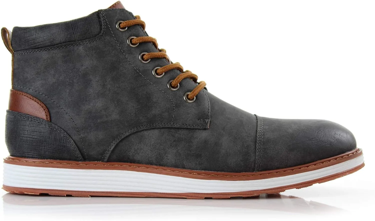 Ferro Aldo Birt MFA506027 Mens Memory Foam Casual Mid-Top Sneaker Desert Vegan Leather Chukka Boots