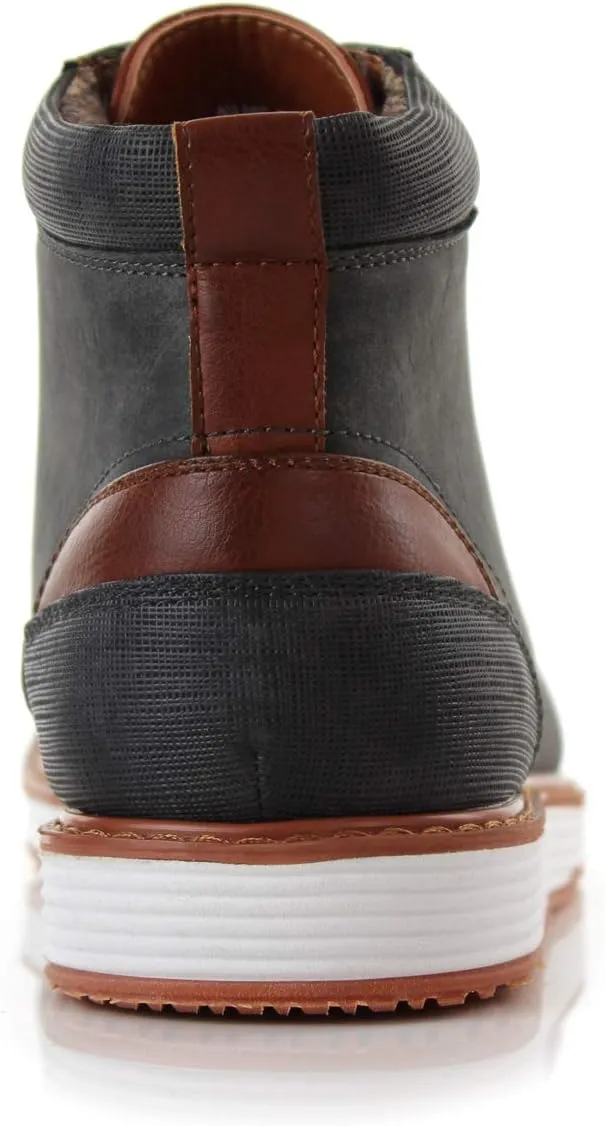 Ferro Aldo Birt MFA506027 Mens Memory Foam Casual Mid-Top Sneaker Desert Vegan Leather Chukka Boots