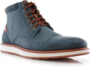 Ferro Aldo Birt MFA506027 Mens Memory Foam Casual Mid-Top Sneaker Desert Vegan Leather Chukka Boots