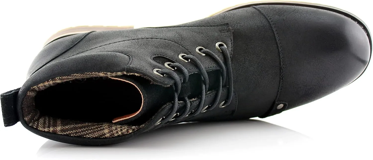 Ferro Aldo Blaine MFA806035 Mens Casual Brogue Mid-Top Lace-Up and Zipper Boots…