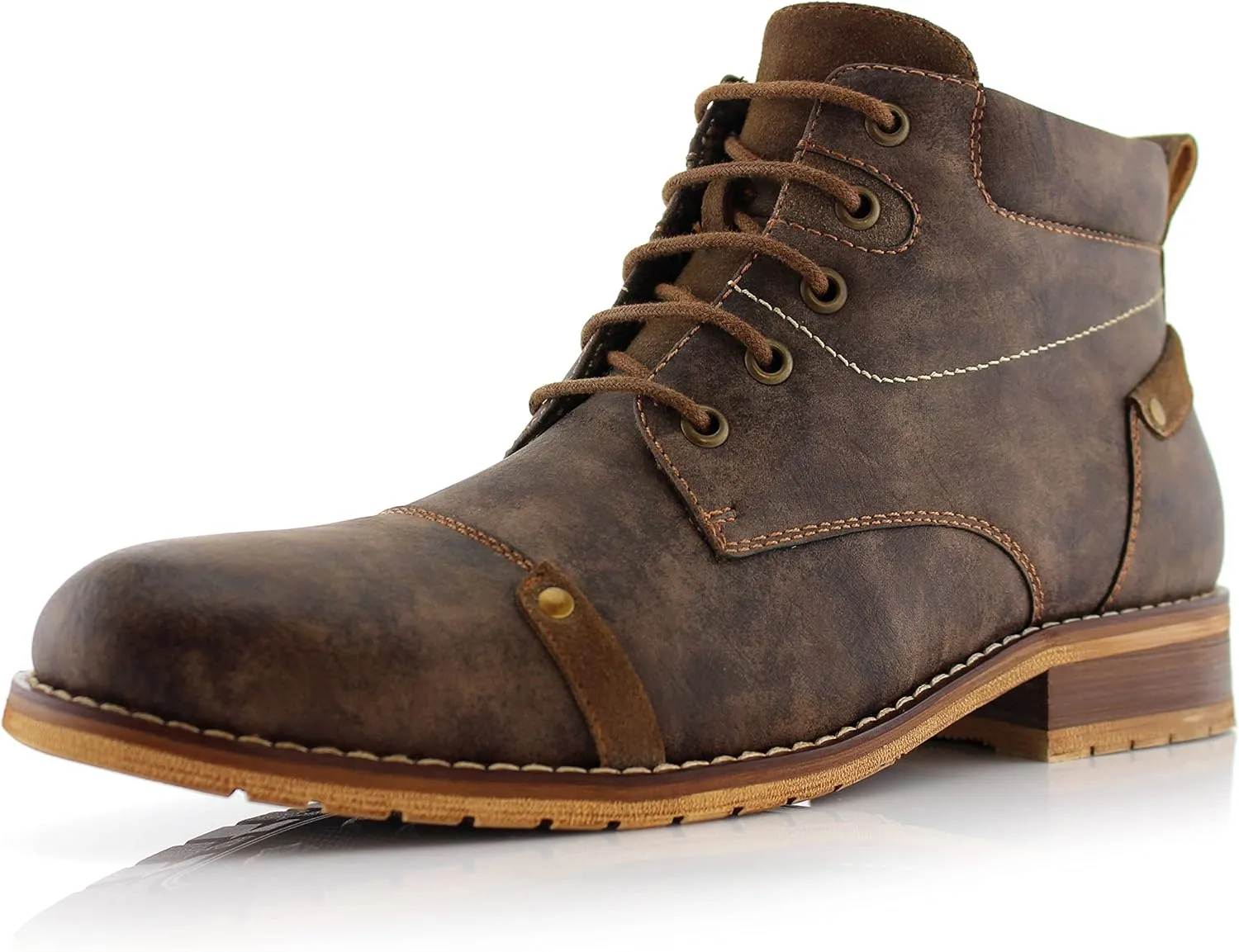Ferro Aldo Blaine MFA806035 Mens Casual Brogue Mid-Top Lace-Up and Zipper Boots…