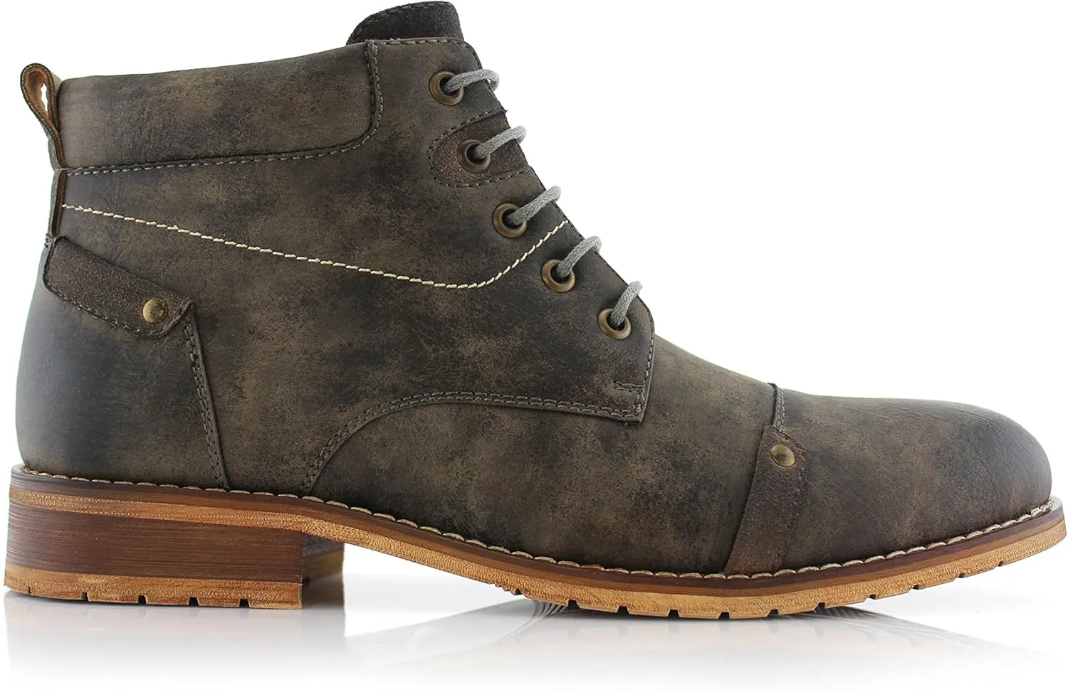 Ferro Aldo Blaine MFA806035 Mens Casual Brogue Mid-Top Lace-Up and Zipper Boots…