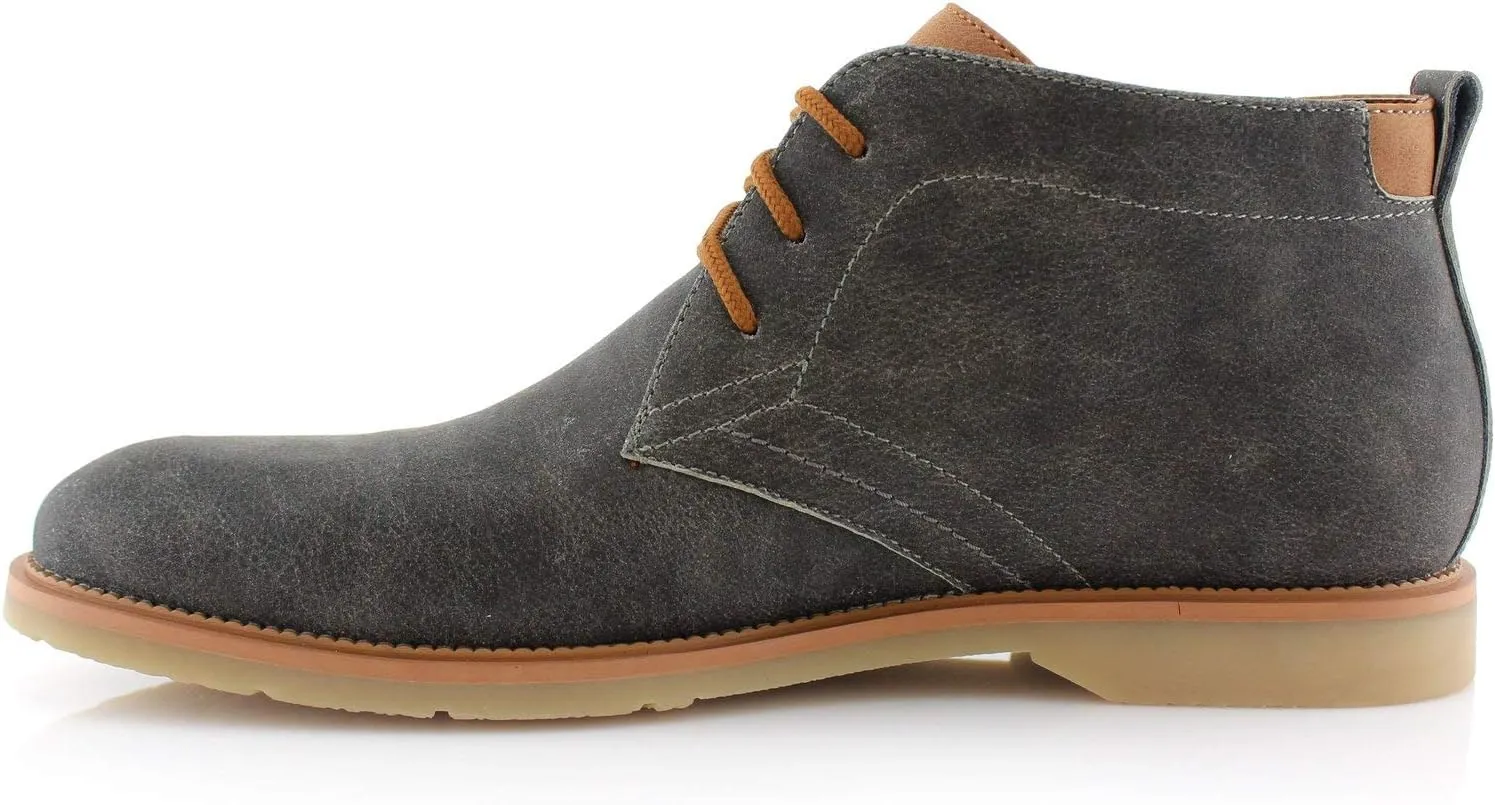 Ferro Aldo Mens Casual Mid-Top Desert Chukka Ankle Boots