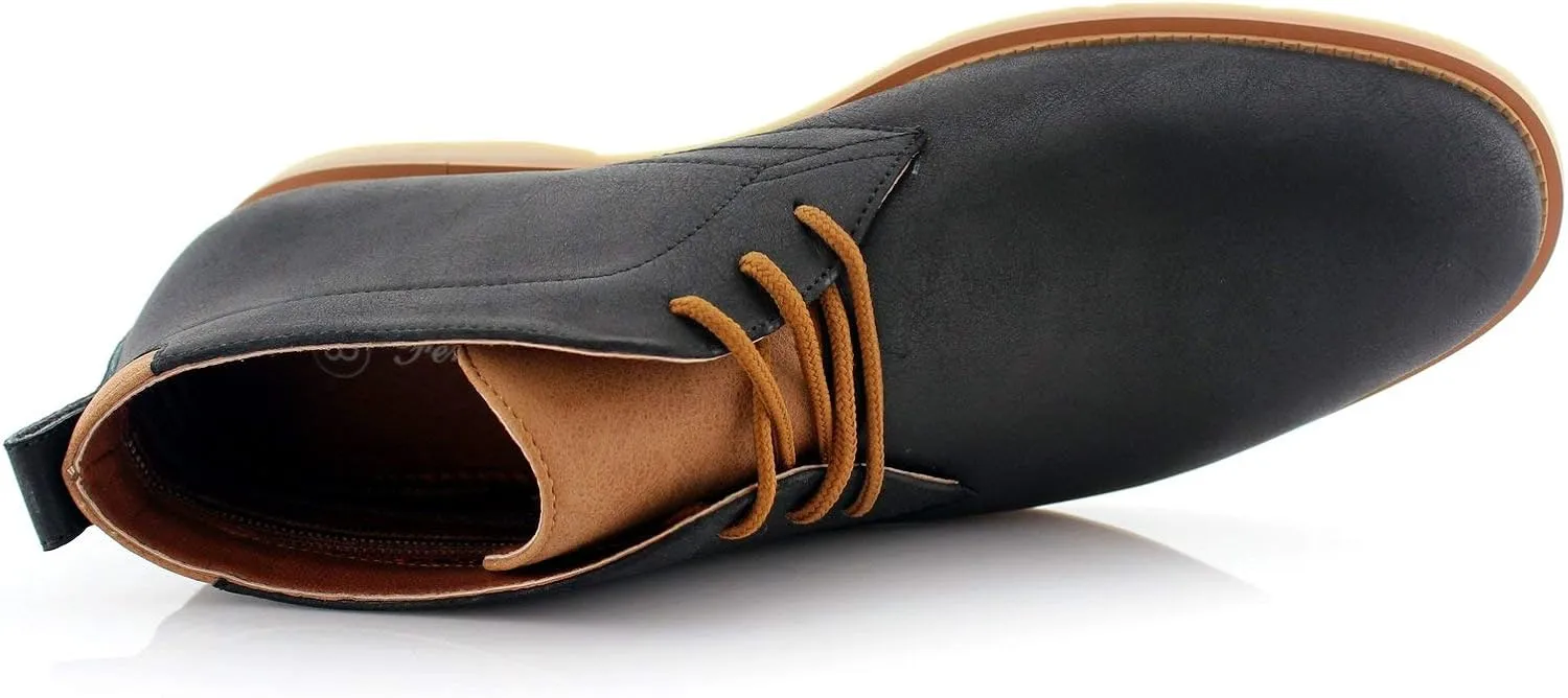Ferro Aldo Mens Casual Mid-Top Desert Chukka Ankle Boots