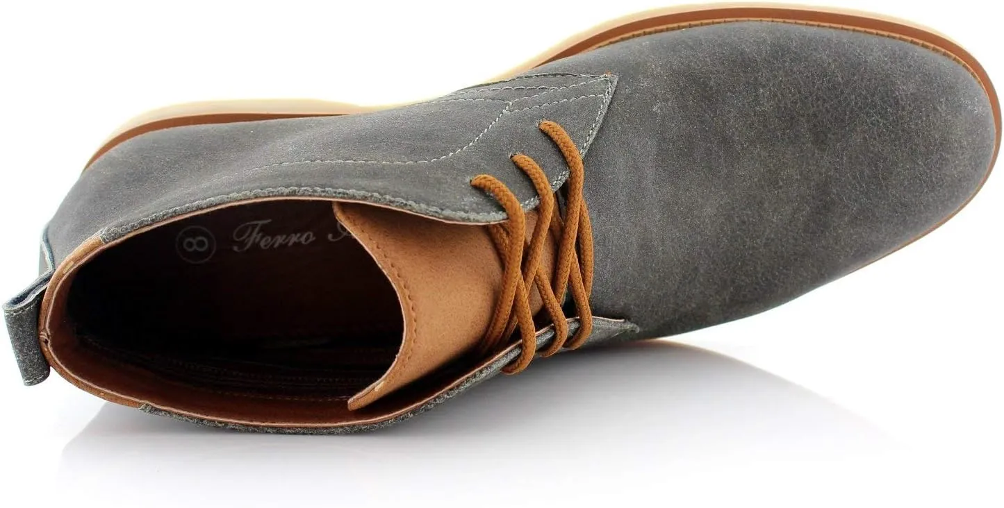 Ferro Aldo Mens Casual Mid-Top Desert Chukka Ankle Boots