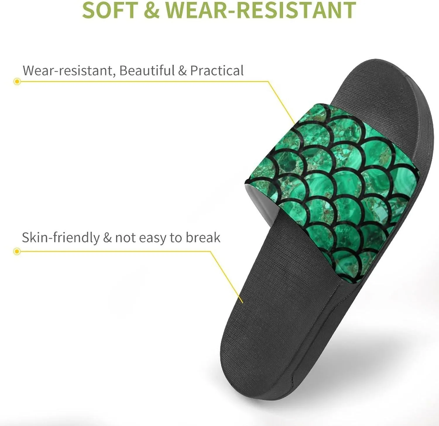 Fish Scale Print Slides Man Home Sandal Women Non Slip Bath Open Toe Shoe Casual Pool Shoes Beach Flat Slide Sandals