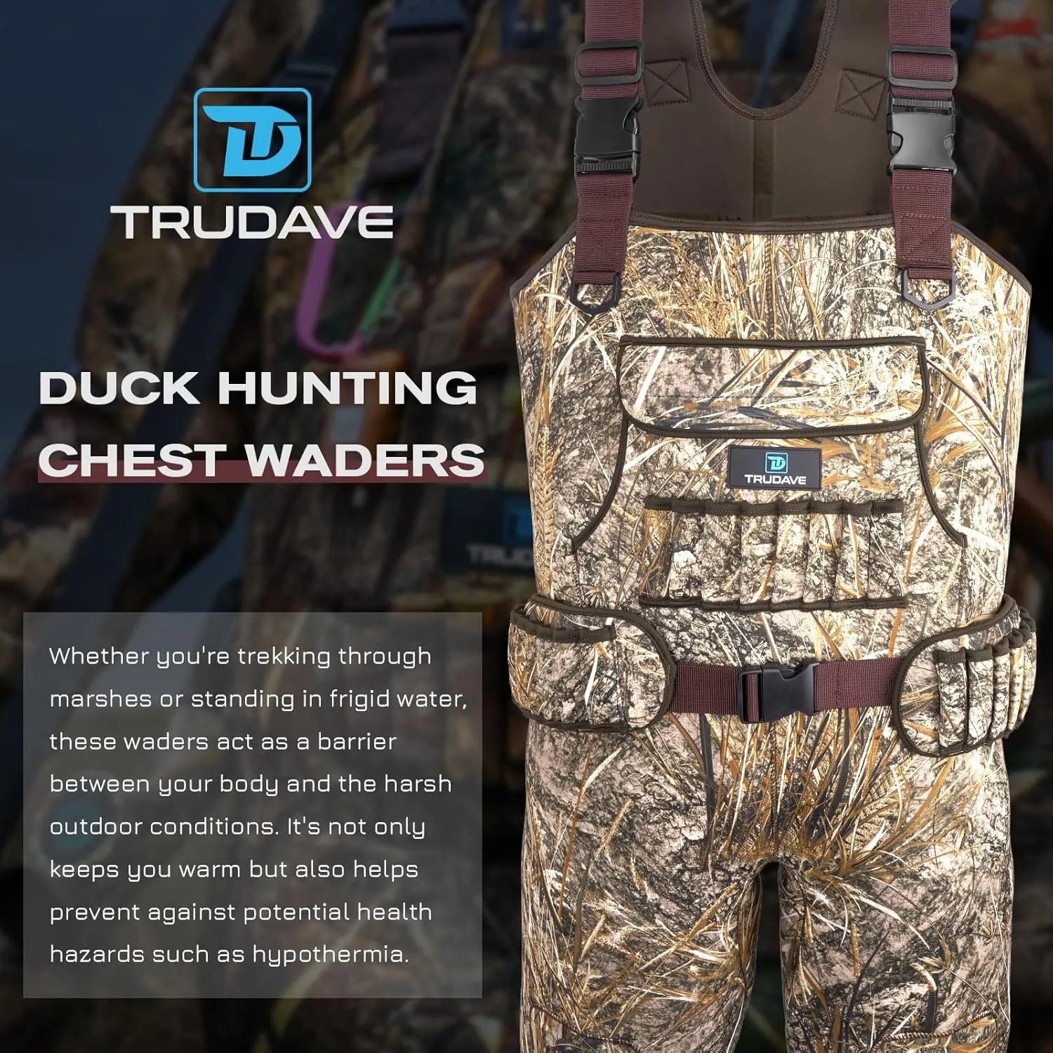 Fishing Waders for Men,Hunting and Waterproof Neoprene Wader for Men with 600G Insulation and Includes Boots