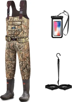 Fishing Waders for Men,Hunting and Waterproof Neoprene Wader for Men with 600G Insulation and Includes Boots