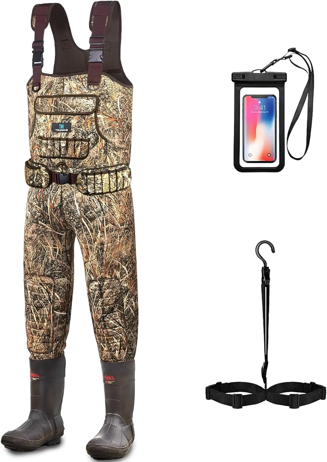 Fishing Waders for Men,Hunting and Waterproof Neoprene Wader for Men with 600G Insulation and Includes Boots