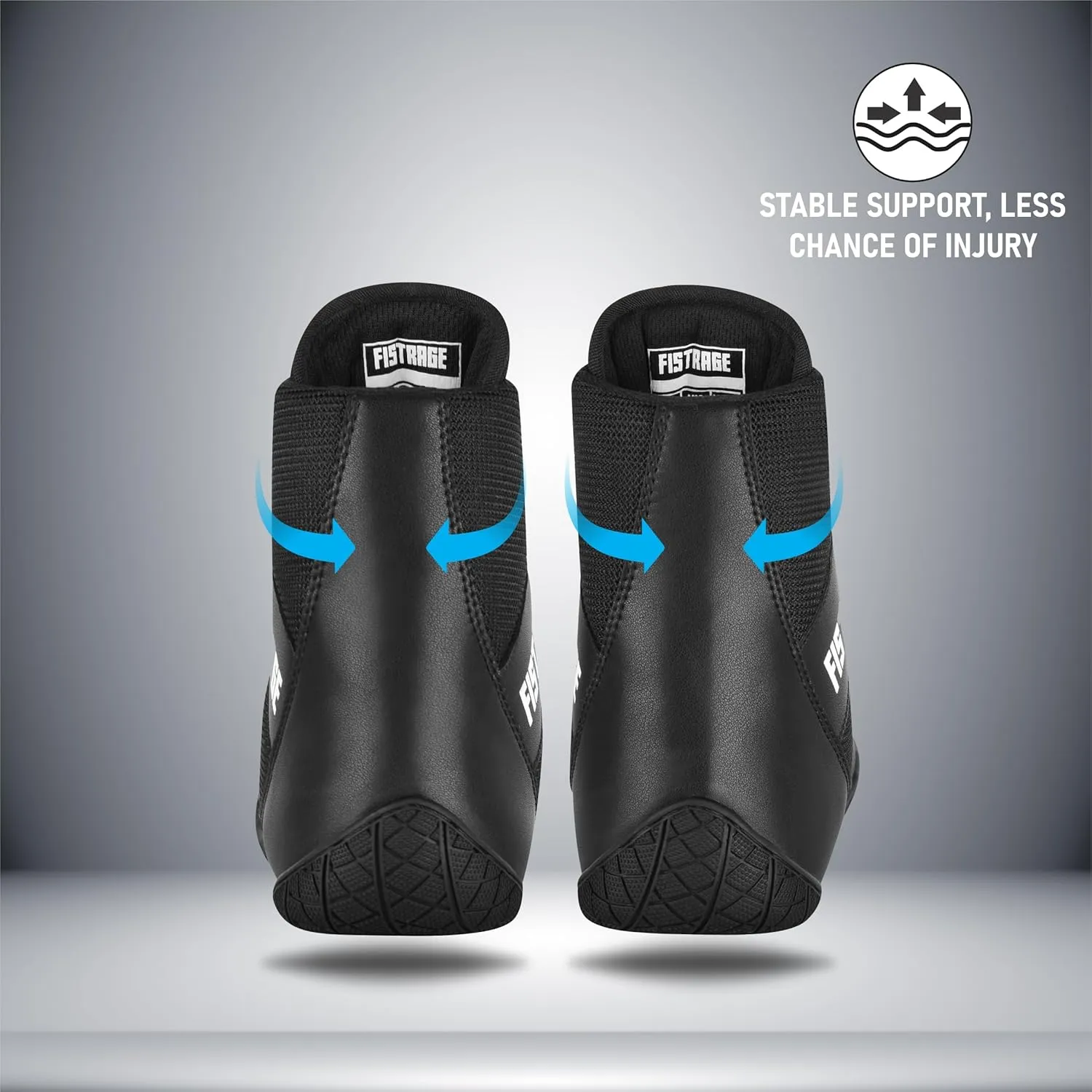 FISTRAGE Boxing Shoes Lightweight Microfiber Leather Kickboxing Training and Fighting Boots Pro Fighters with Mesh and Rubber Sole for Extra Grip - Ventilated Design - Men, Women, Kids Sizes Along With Sting Bag