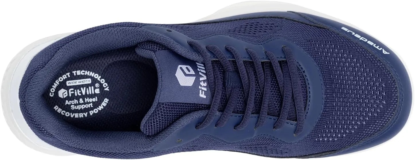 FitVille Wide Pickleball Shoes for Men Tennis Shoes Sneakers for All Court Racquetball Athletic Shoes for Racquet Sport | Arch Support & Wide Toe Box