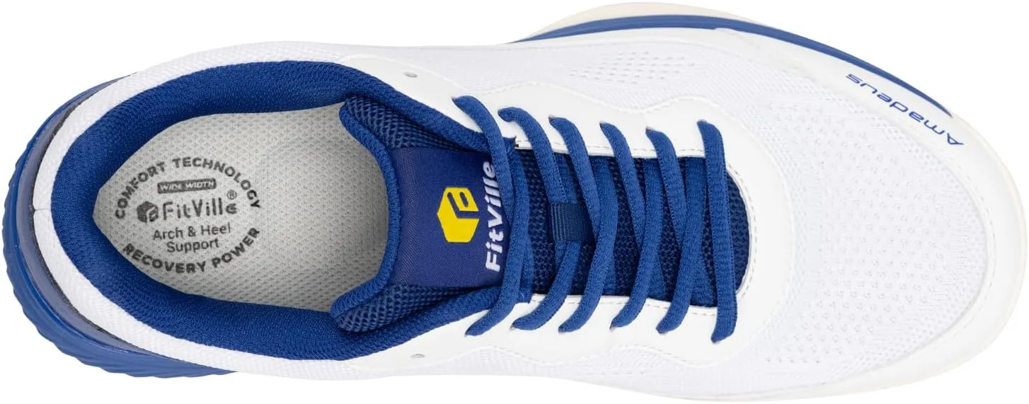 FitVille Wide Pickleball Shoes for Men Tennis Shoes Sneakers for All Court Racquetball Athletic Shoes for Racquet Sport | Arch Support & Wide Toe Box