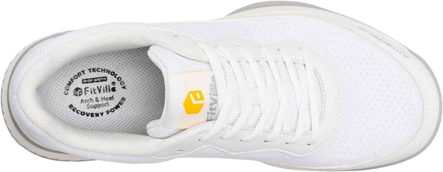 FitVille Wide Pickleball Shoes for Women Tennis Court Shoes Sneakers Court Racquetball Athletic Shoes | Racquet Sport | Arch Support & Wide Toe Box