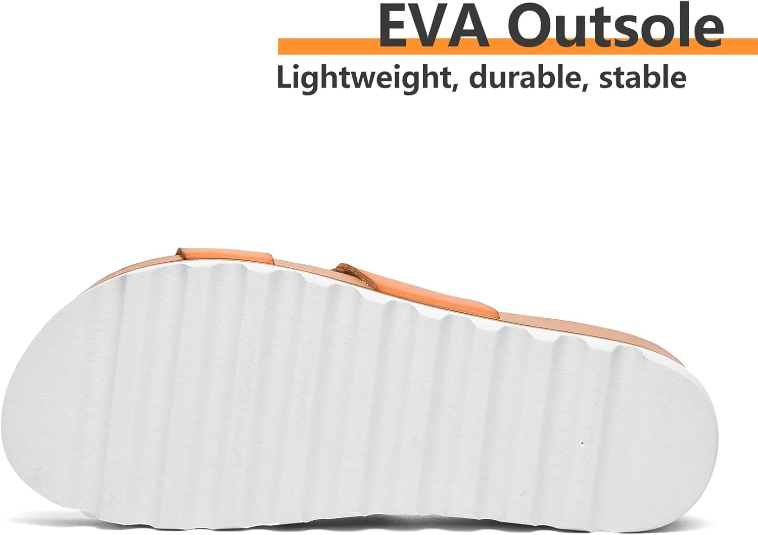Flatform Platform Sandals Women Arch Support Beach Slides Orthotic Summer Causal Cork Footbed Adjustable Lightweight Thick Sole Comfortable Fashion Slip on Cushion Cute 2 Strap