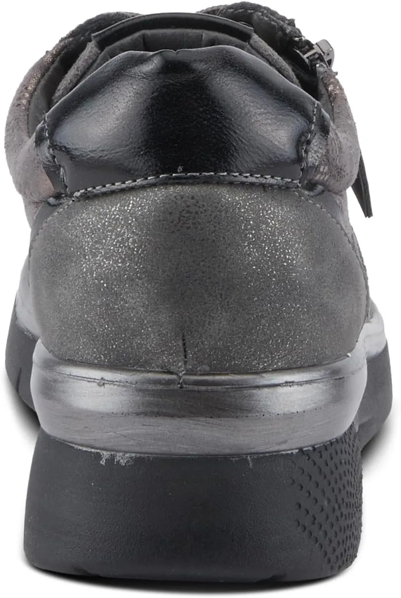 Flexus Women's WYCLEF Platform Sneakers with Metallic Camouflage Print, Zipper Closure, and Comfortable Fit