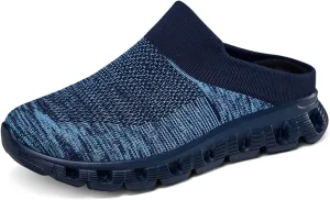 FLIOZY Mens Elevator Height Increasing Shoes Mesh Walking Mules Open Back Slip On Garden Clogs Sneakers