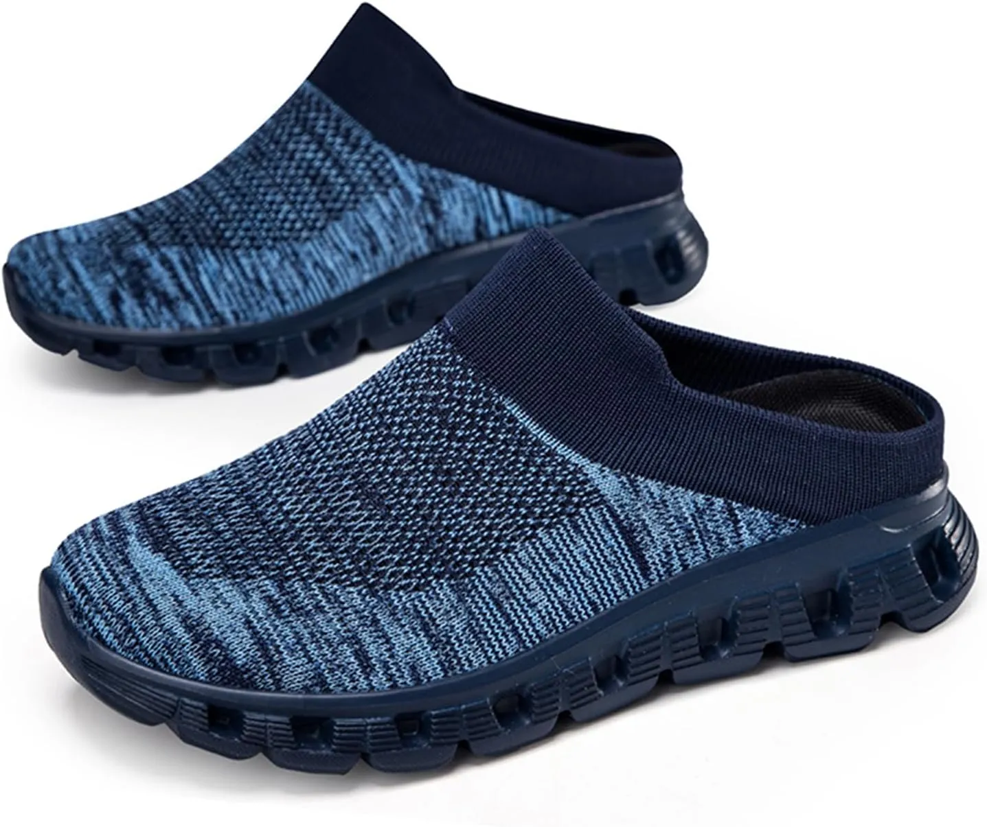 FLIOZY Mens Elevator Height Increasing Shoes Mesh Walking Mules Open Back Slip On Garden Clogs Sneakers