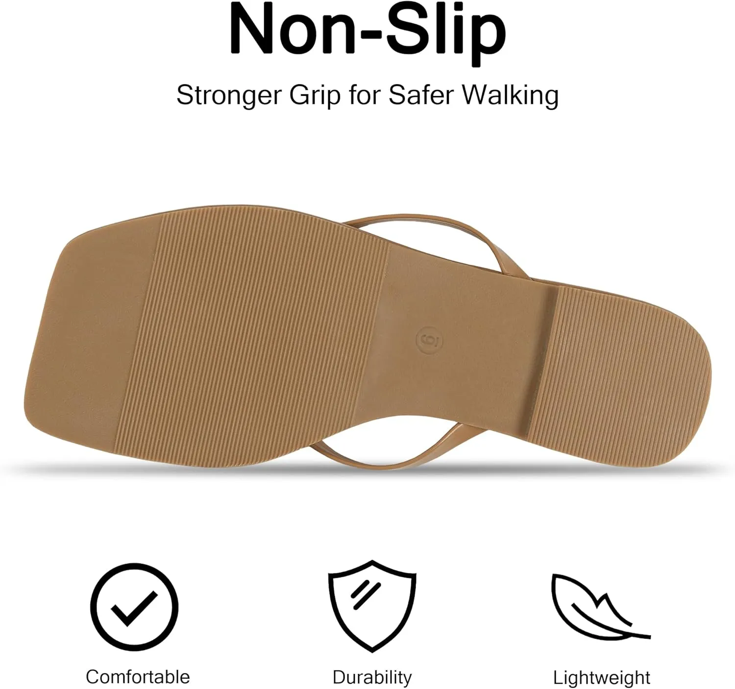 Flip Flops for Women Comfortable Square Toe Casual Beach Sandals Summer Outdoor and Everyday Wear