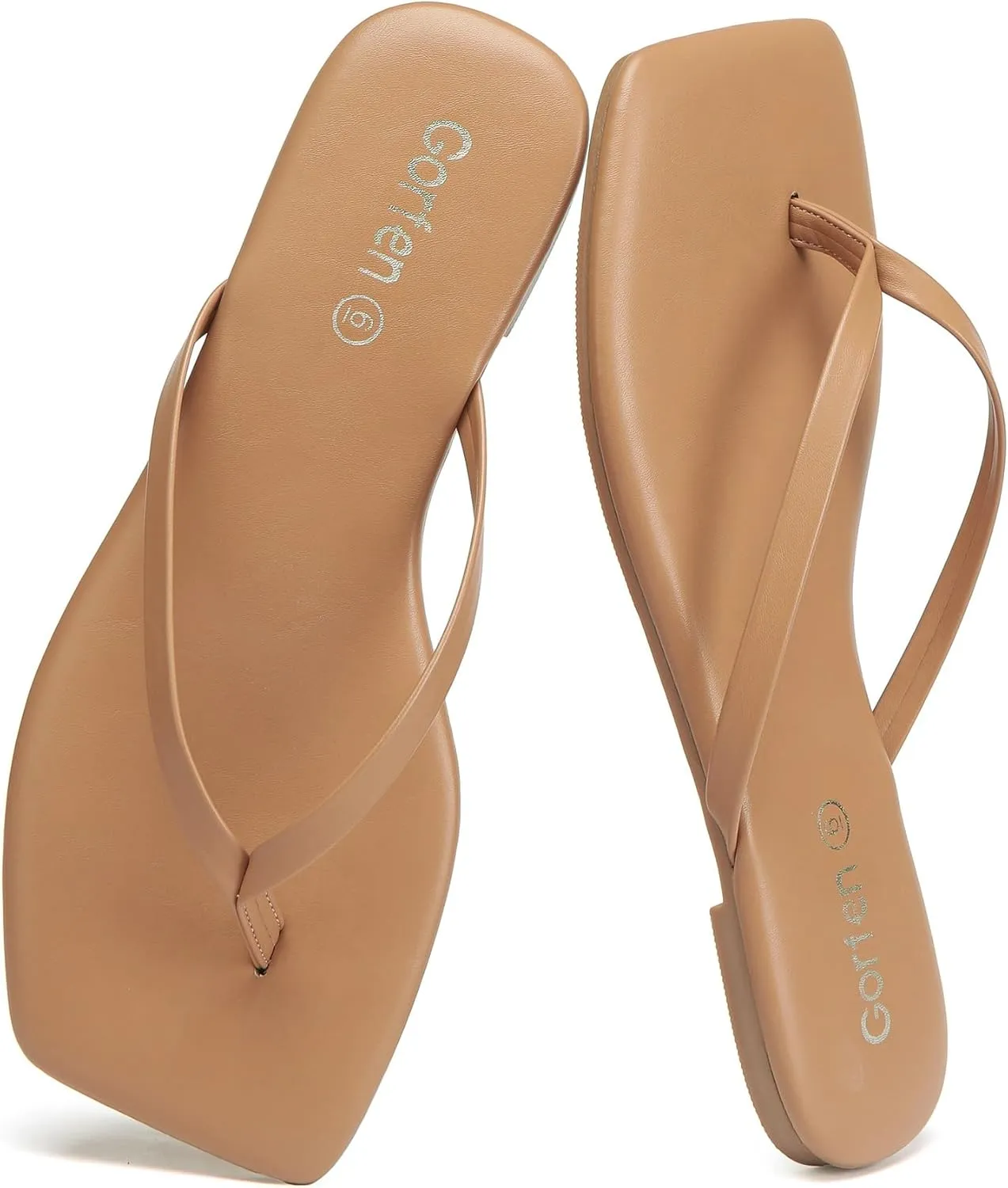 Flip Flops for Women Comfortable Square Toe Casual Beach Sandals Summer Outdoor and Everyday Wear