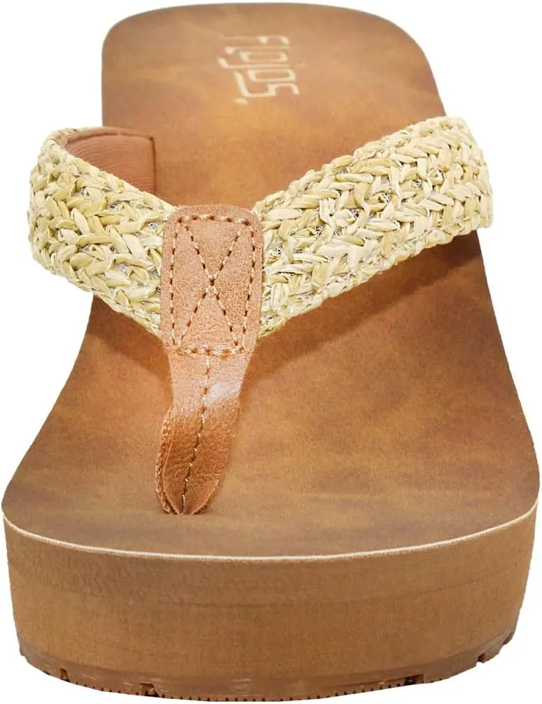Flojos Women's Flip Flop Wedge Sandal