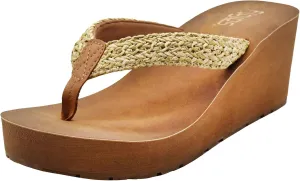 Flojos Women's Flip Flop Wedge Sandal