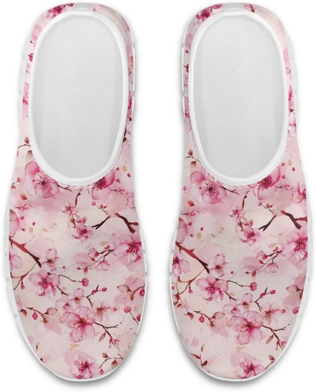 Flowers Print Women Slip On Low Top Casual Loafers Comfortable Travel Walking Shoes Non Slip Sports Mesh Running Sneakers US 5-13 for Winter