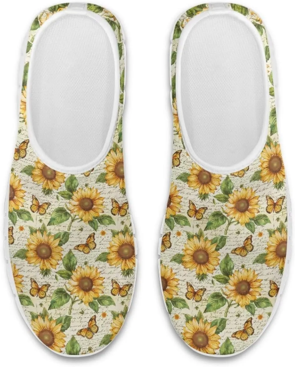 Flowers Print Women Slip On Low Top Casual Loafers Comfortable Travel Walking Shoes Non Slip Sports Mesh Running Sneakers US 5-13 for Winter