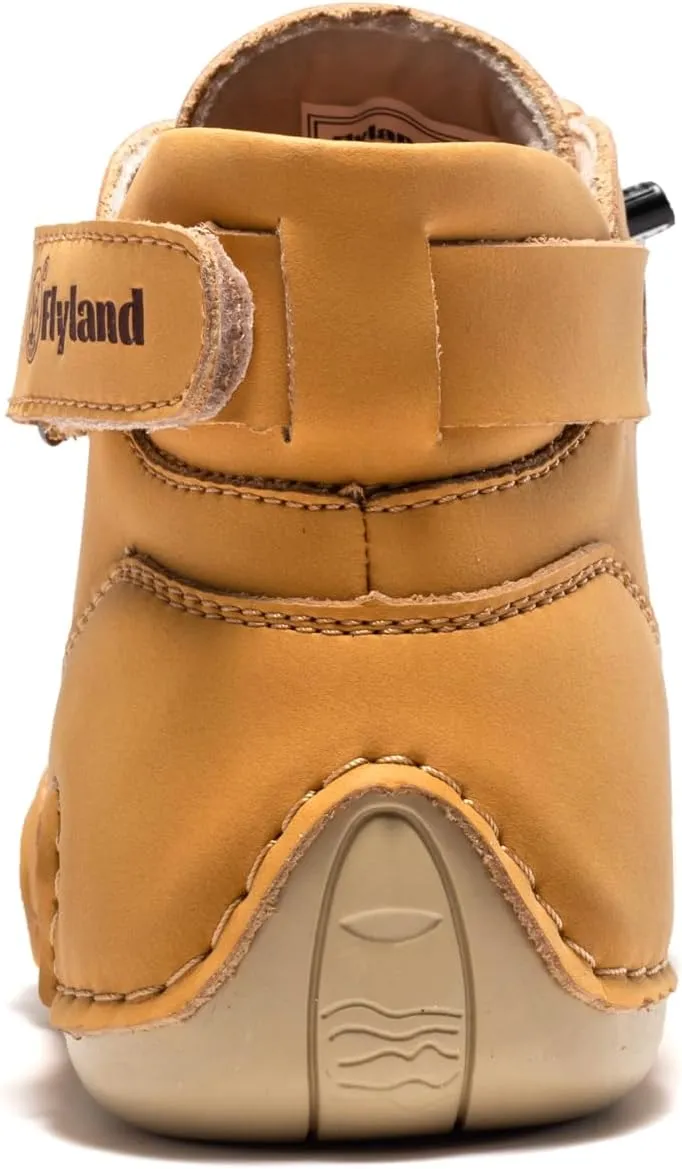 FLYLAND Women's Casual Leather Fashion Sneakers Handmade Ankle Chukka Boots Lightweight Slip-On Loafers Walking Driving Shoes