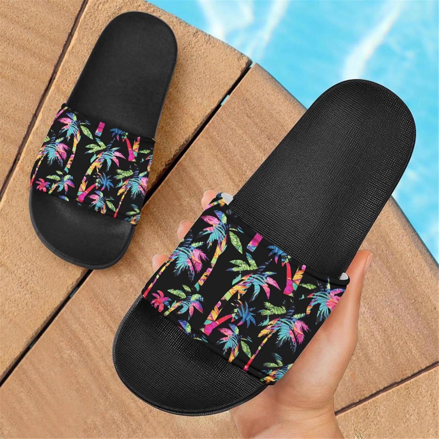 FOR U DESIGNS Sandals Women's Slippers Slides Summer House Shoes Indoor Outdoor Beach Hotel Anti-Skid Slippers