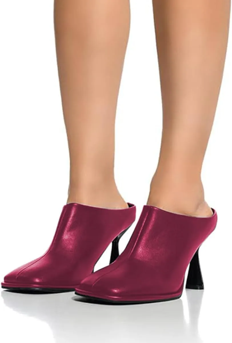FOWT Women Graceful Closed Square Toe Slip On Mules High Heel Backless Summer Casual Dress Slipper Shoes Size 4-16 US