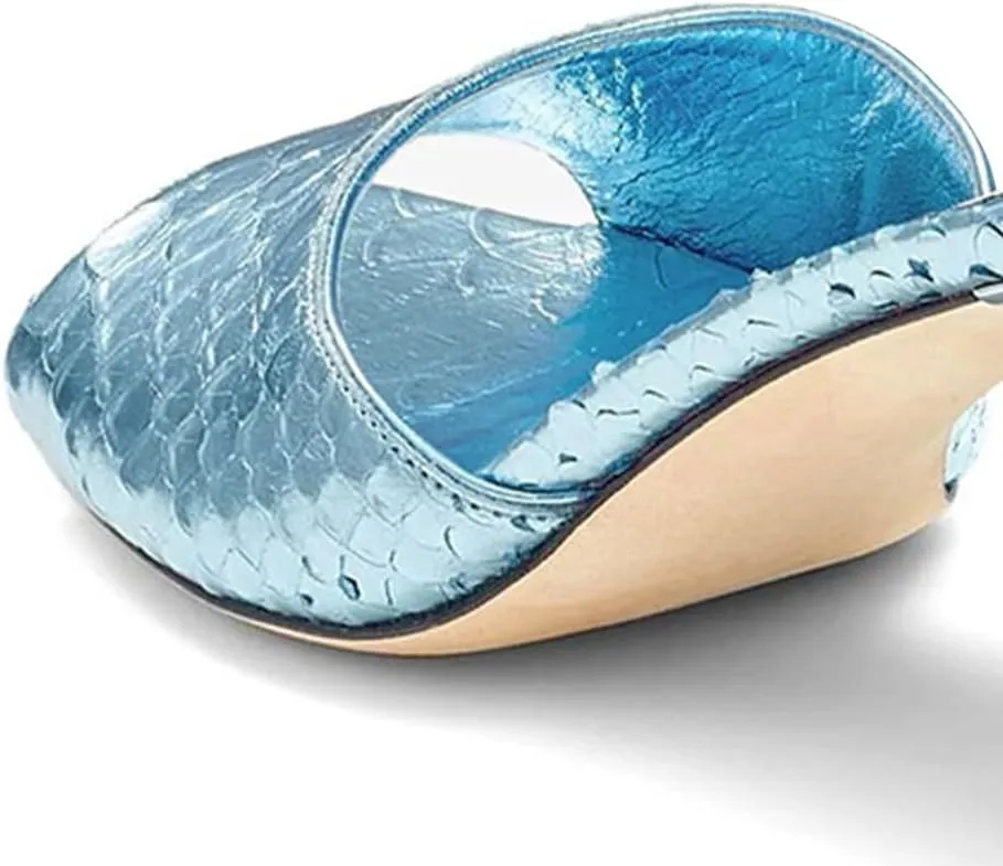 FOWT Women Graceful Peep Toe Crystal Chunky Low Heel Mules Slip On Comfortable Ladies Party Dress Casual Shoes Size 4-16 US