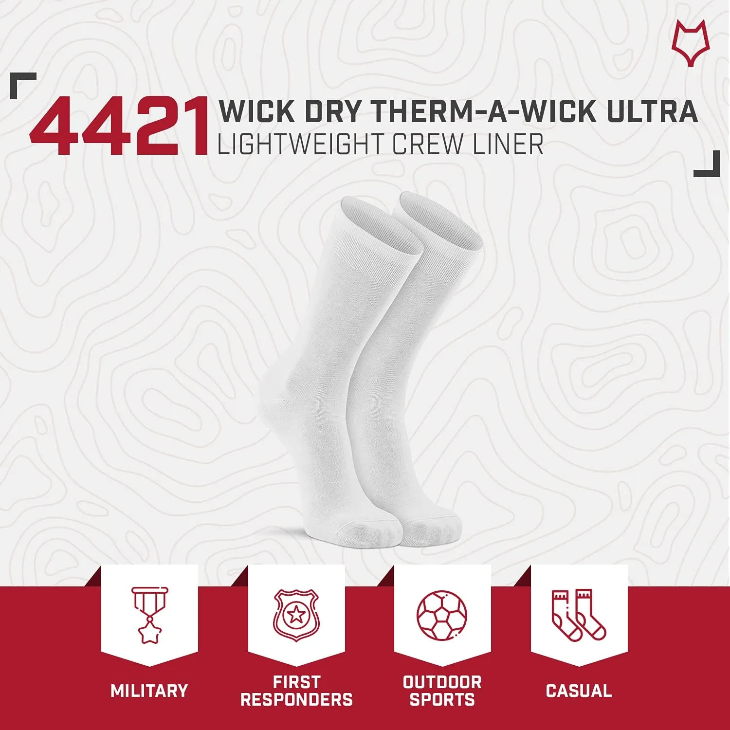 FoxRiver Men's Dry Therm-a-Wick Ultra-Lightweight Liner Crew Socks