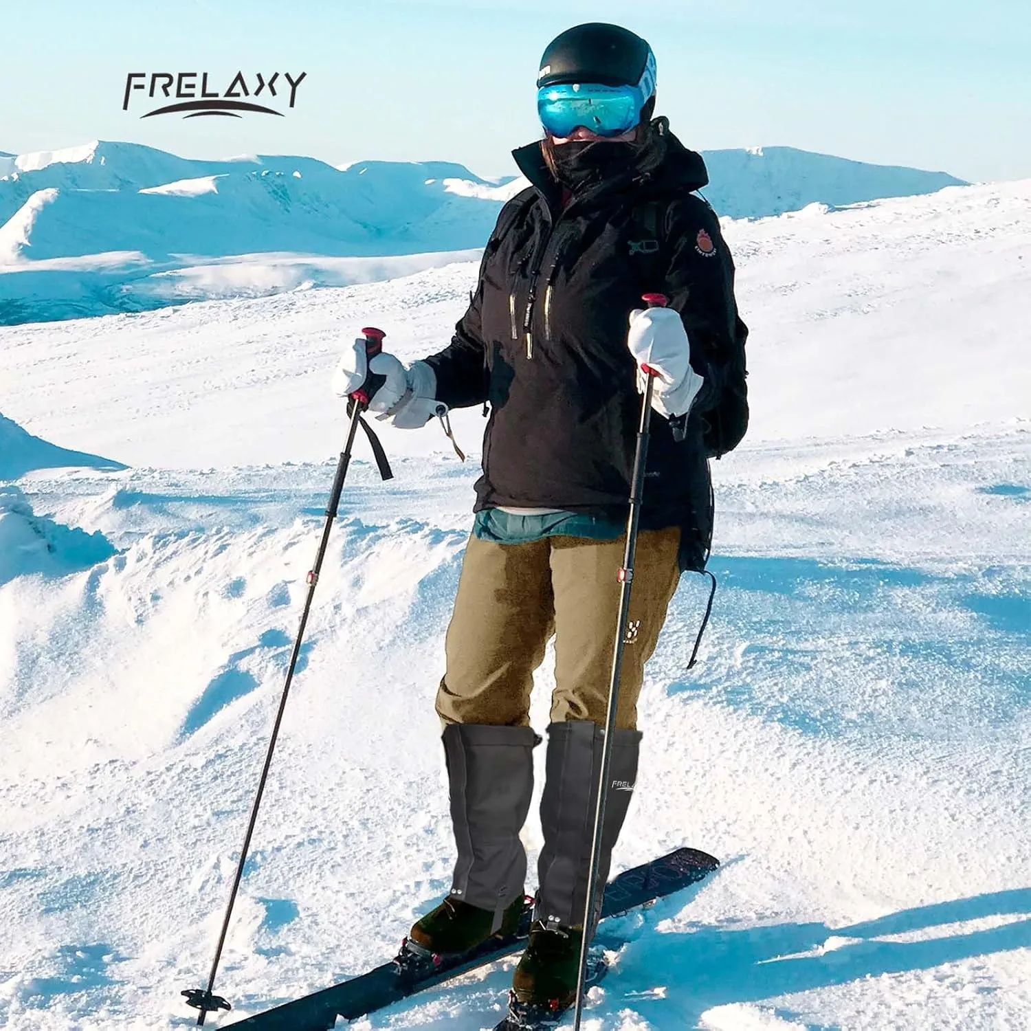 Frelaxy Leg Gaiters Ultra HIGH-Performance Hunting Gaiters, 100% Waterproof Hiking Gaiters with Upgraded Rubber Foot Strap, Adjustable Snow Boot Gaiters