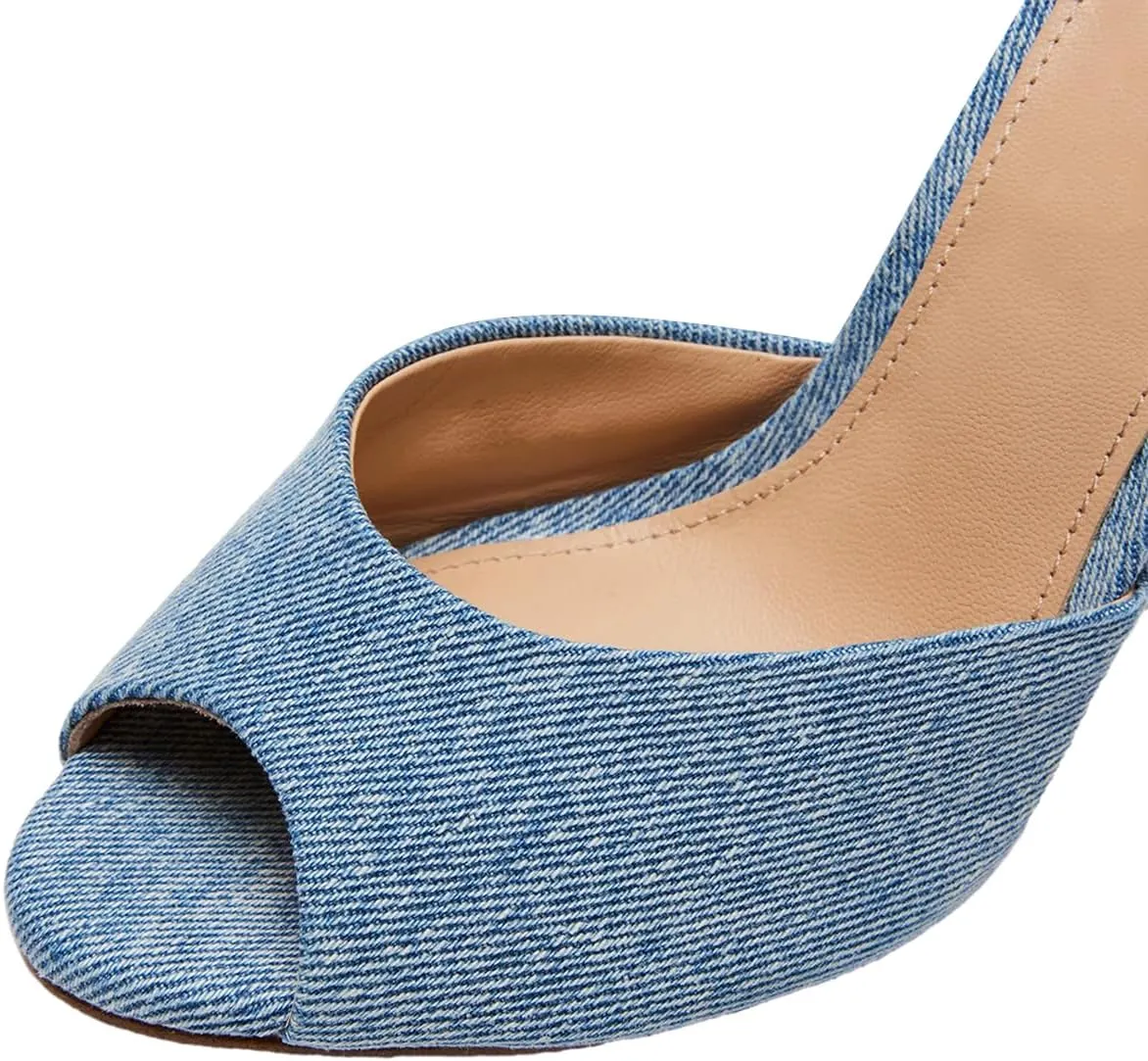 FSJ Women Comfort Low Kitten Heel Sandals Mules Peep Toe Slide Slip On Summer Slide Dress Pump Shoes 4-15 M US