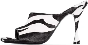 FSJ Women Fashion Spool Heel Mules Squared Open Toe Comfortable Slip On Mid High Heels Sandals Casual Evening Party Shoes Size 4-15 US