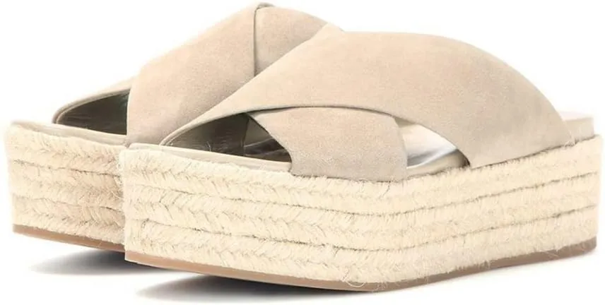 FSJ Women Mules Sandals Comfy Platform Wedge Heels Peep Toe Slip On Sexy Office Shoes Size 4-15 M US