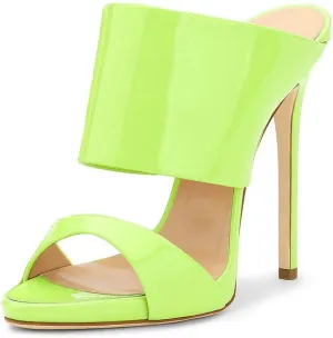 FSJ Women Versatile Open Toe High Heel Mules Backless Shoes Feminine Slingback Stiletto Slide Sandals Slip on Slipper Size 4-15 US