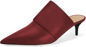 FSJ Women Vintage Slip on Pumps Mules Slide Slipper Pointed Closed Toe Kitten Low Heel Sandals Ladies Girls Evening Party Classic Dress Shoes Size 4-15 US