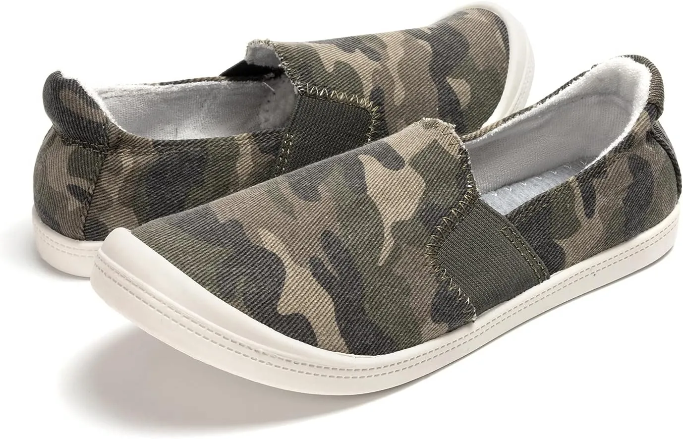 FUNKYMONKEY Shoes for Women, Comfort Low Top Canvas Slip On Sneakers Classic Casual Walking Shoes