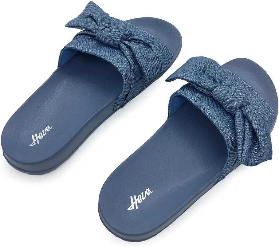 FUNKYMONKEY Women's Slides Sandals Bowknot Beach Casual Comfort Slippers
