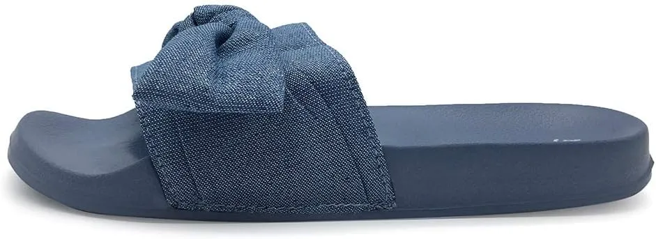 FUNKYMONKEY Women's Slides Sandals Bowknot Beach Casual Comfort Slippers