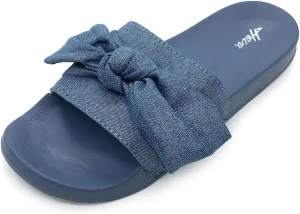 FUNKYMONKEY Women's Slides Sandals Bowknot Beach Casual Comfort Slippers