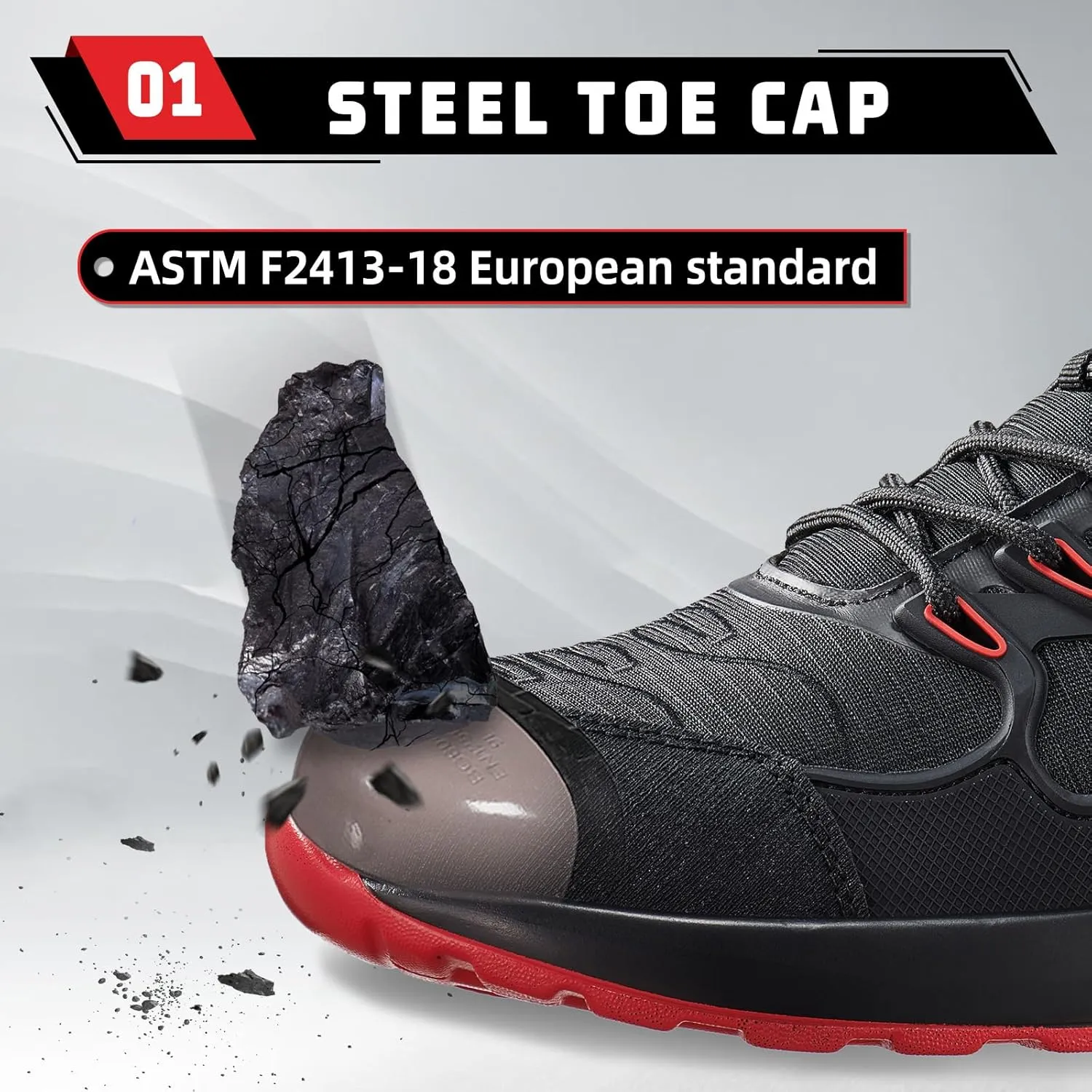 Furuian Steel Toe Shoes for Men Women Air Cushion Indestructible Steel Toe Sneakers Comfortable Safety Shoes Mens Work Shoes