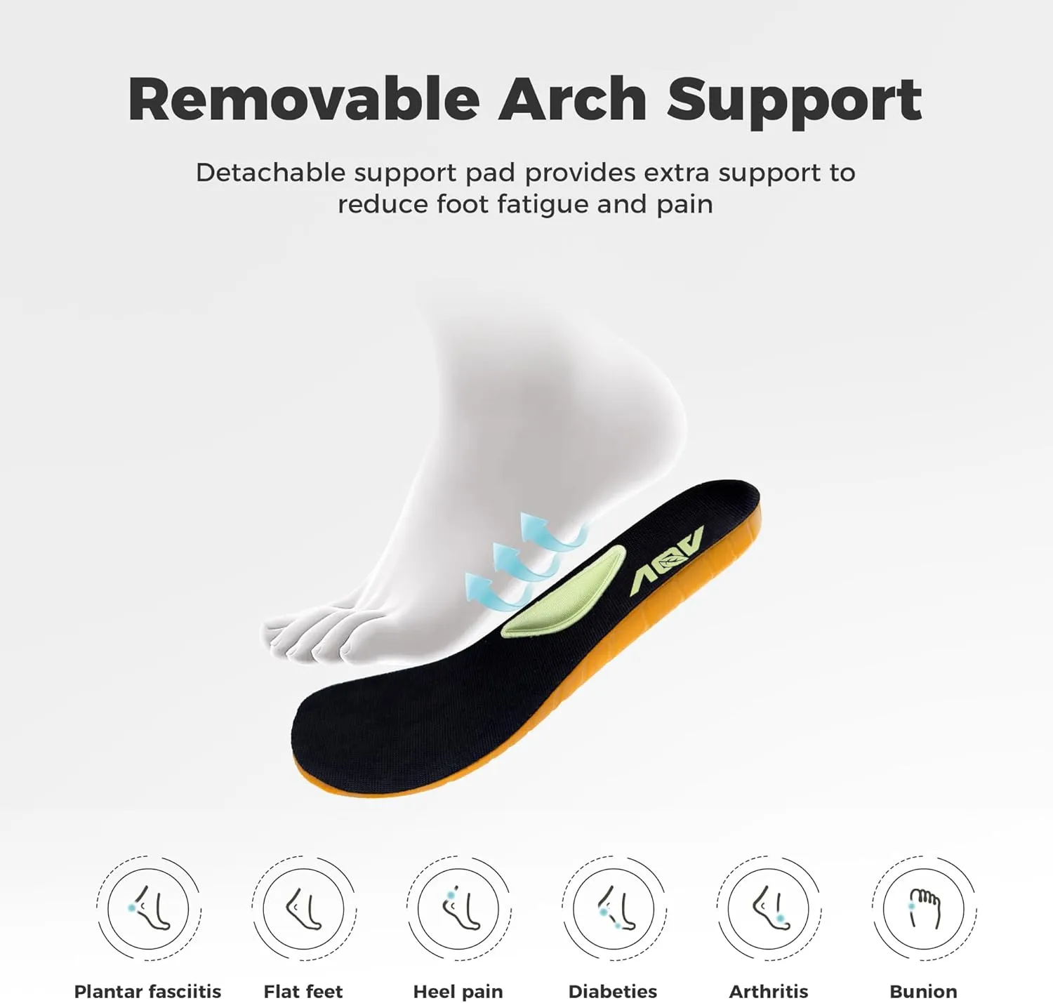 GANNOU Wide Toe Box Shoes for Men Arch Support Walking Shoes Plantar Fasciitis Orthotic Tennis Sneakers