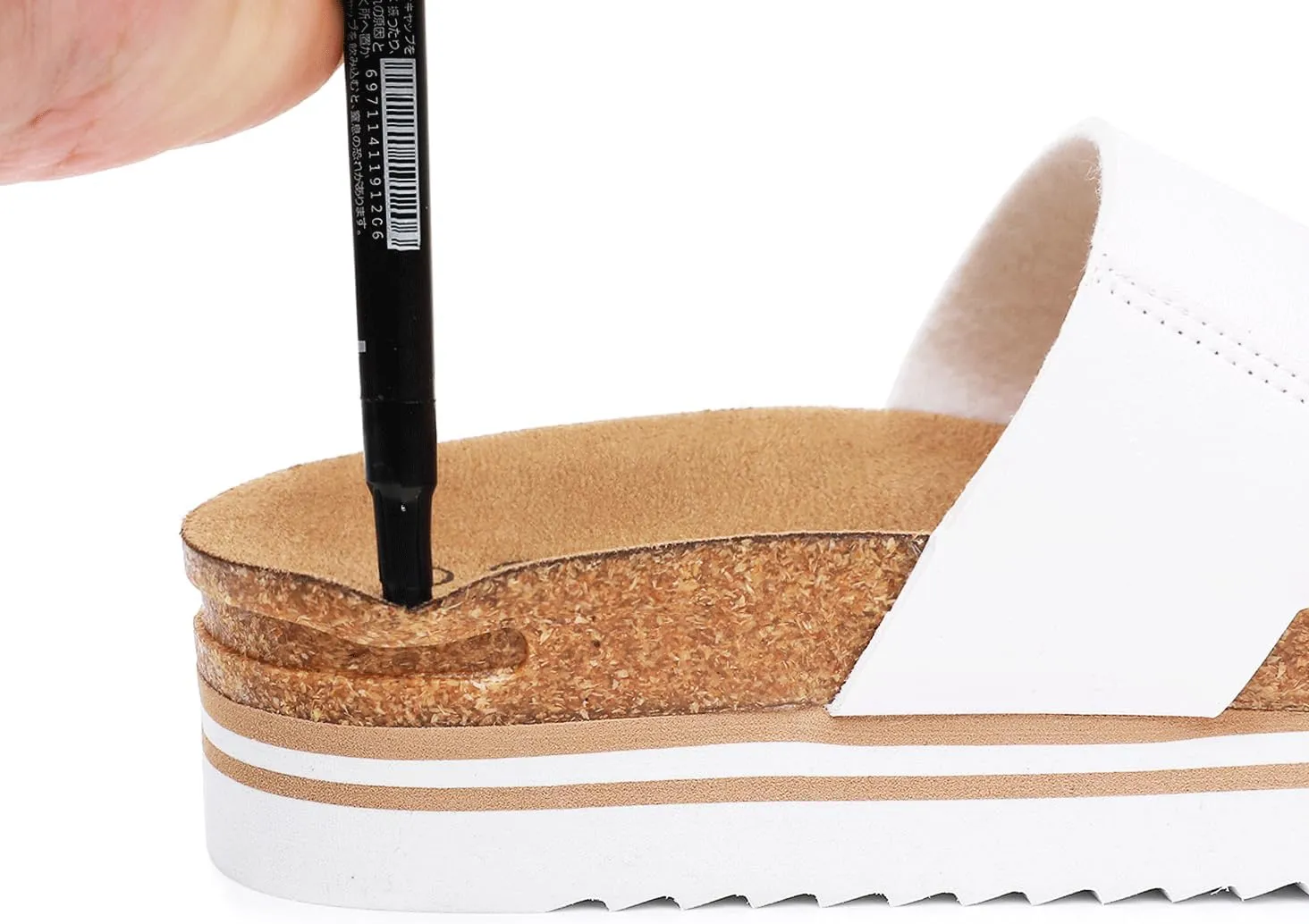 GAWBAW Women's Summer Platform Sandals With Two Straps Comfortable Arch Support Beach Slide Sandals Cork Footbed Flatform Sandals For Women
