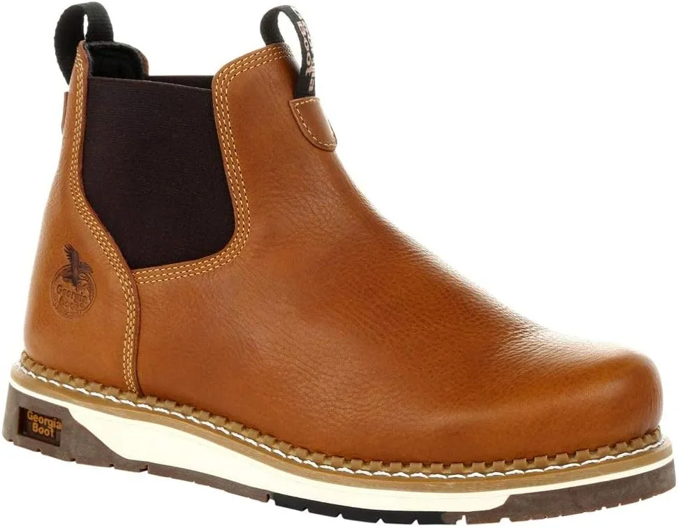 Georgia Boot Men's Brown Amp Lt Wedge Chelsea BRN 5" Work