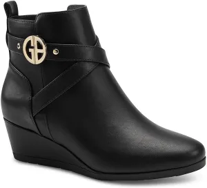 Giani Bernini Womens Cherie Faux Leather Ankle Boots Black 6 Medium (B,M)