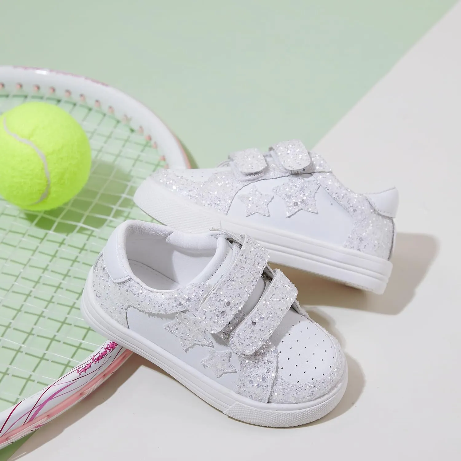 GINFIVE Toddler Girls Sneakers Little Girls Slip On Shoes School Sneakers Toddler