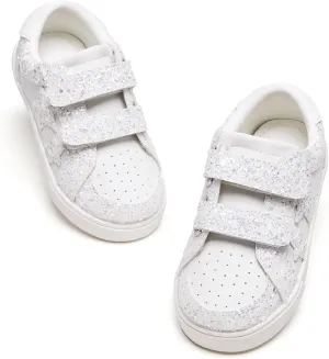 GINFIVE Toddler Girls Sneakers Little Girls Slip On Shoes School Sneakers Toddler