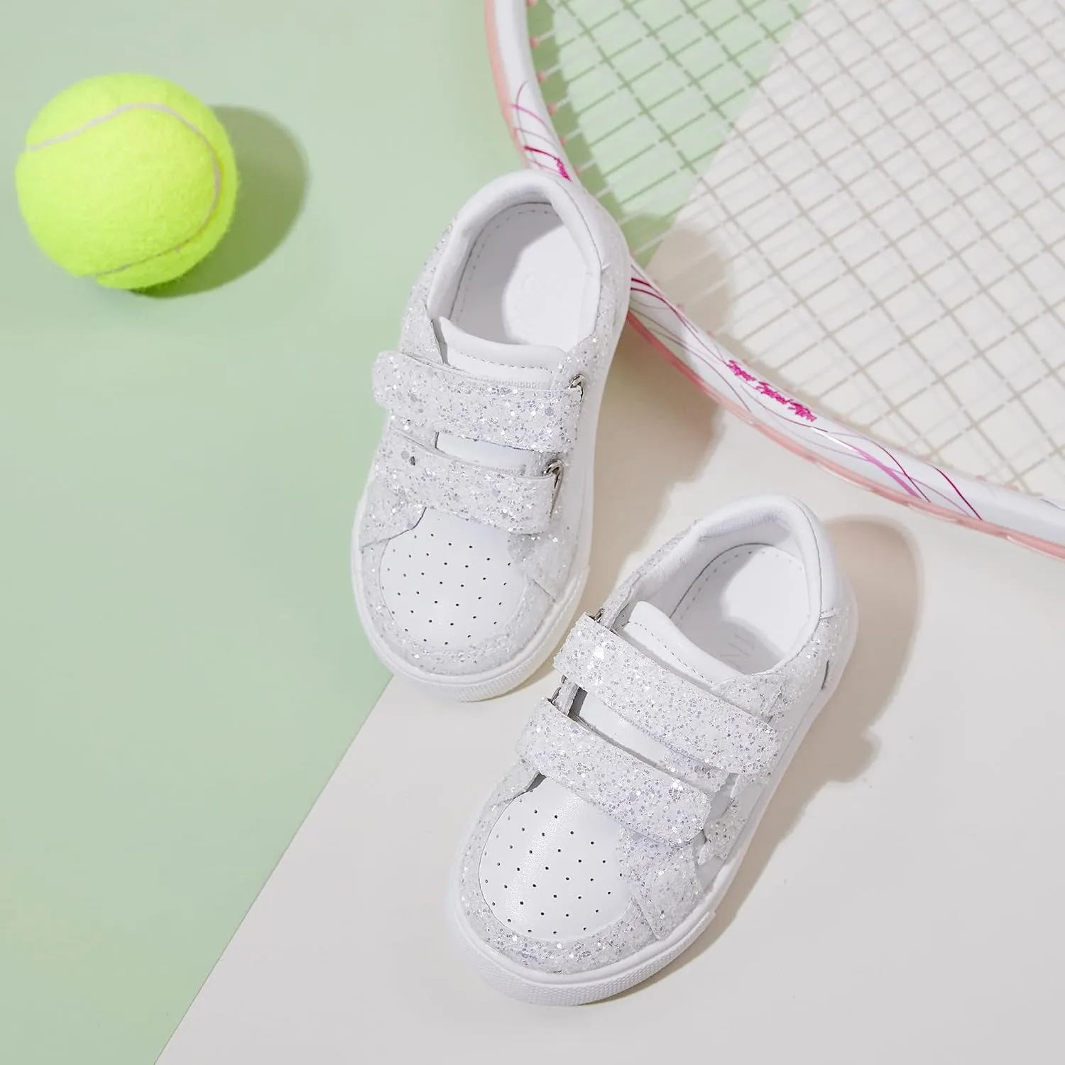 GINFIVE Toddler Girls Sneakers Little Girls Slip On Shoes School Sneakers Toddler